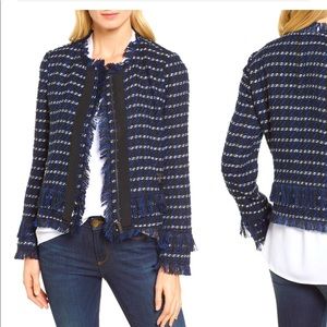 Halogen Raw Edge Tweed Jacket